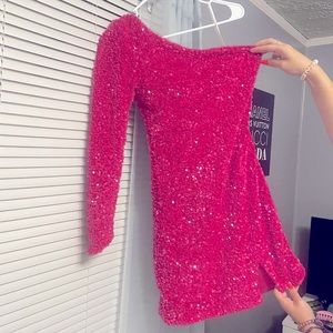 Pink sequin dress